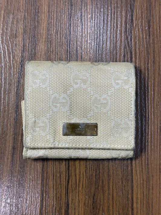 Vintage GUCCI GG Canvas Mini Wallet Coin Purse Made in Italy