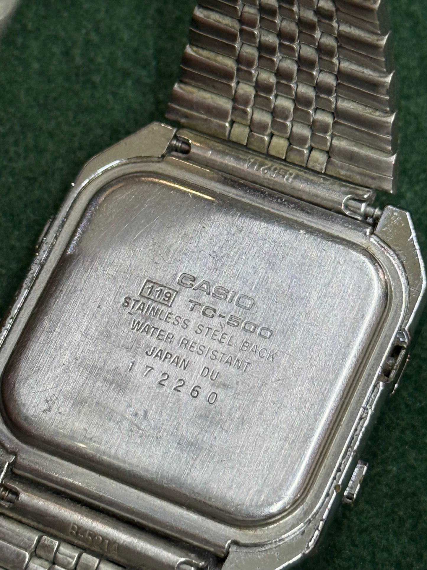 Vintage Casio TC-500 Touch Sensor Cal Japan DU Digital Calculator Watch 1980s