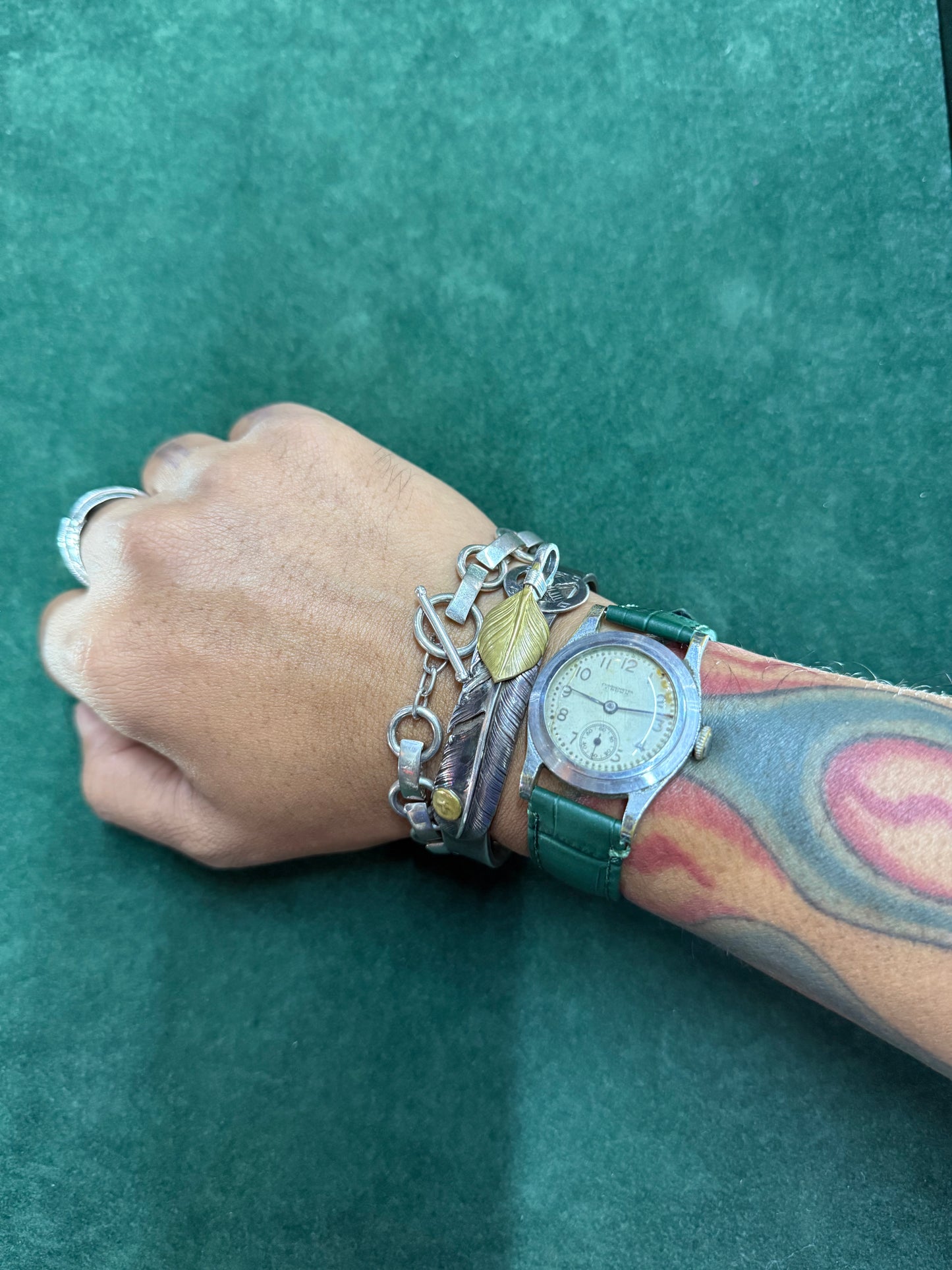 Vintage 1940s-50s Chronometer Crown Manual Wind Watch Sub-Seconds