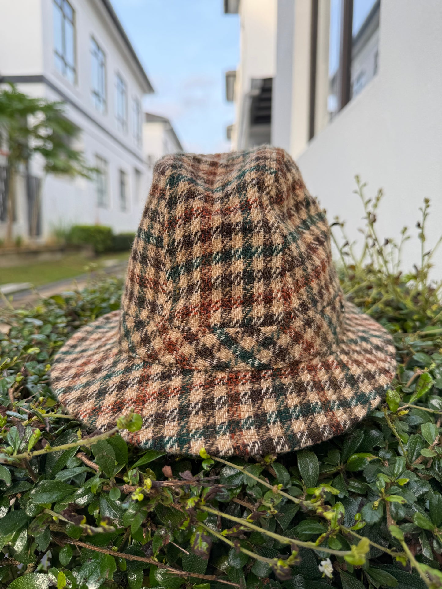 Vintage 1970s LL Bean Wool Bucket Hat Made in USA Tweed Check