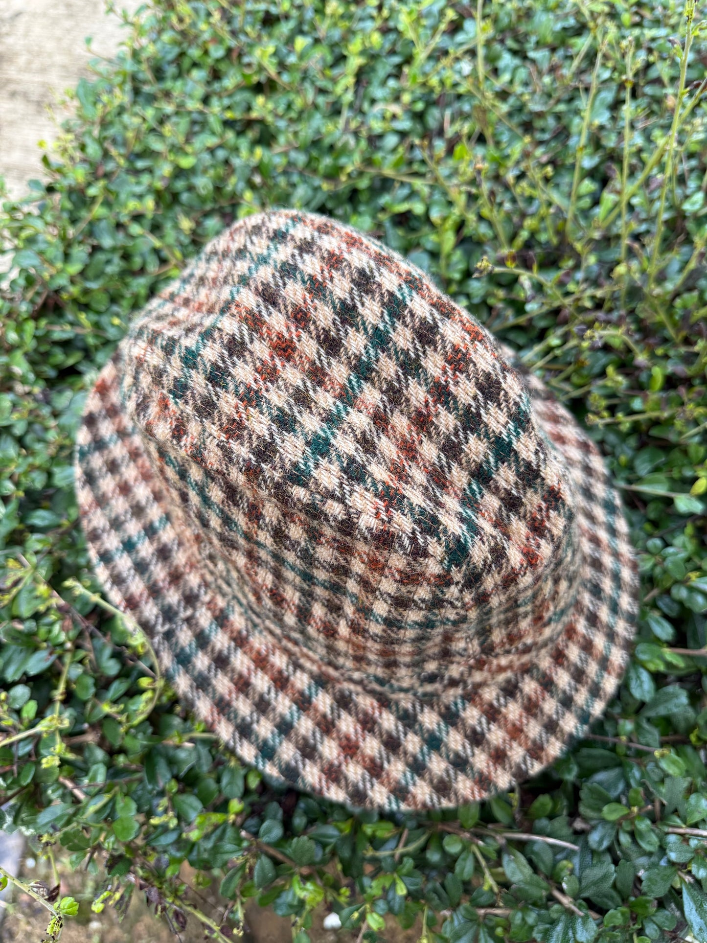 Vintage 1970s LL Bean Wool Bucket Hat Made in USA Tweed Check