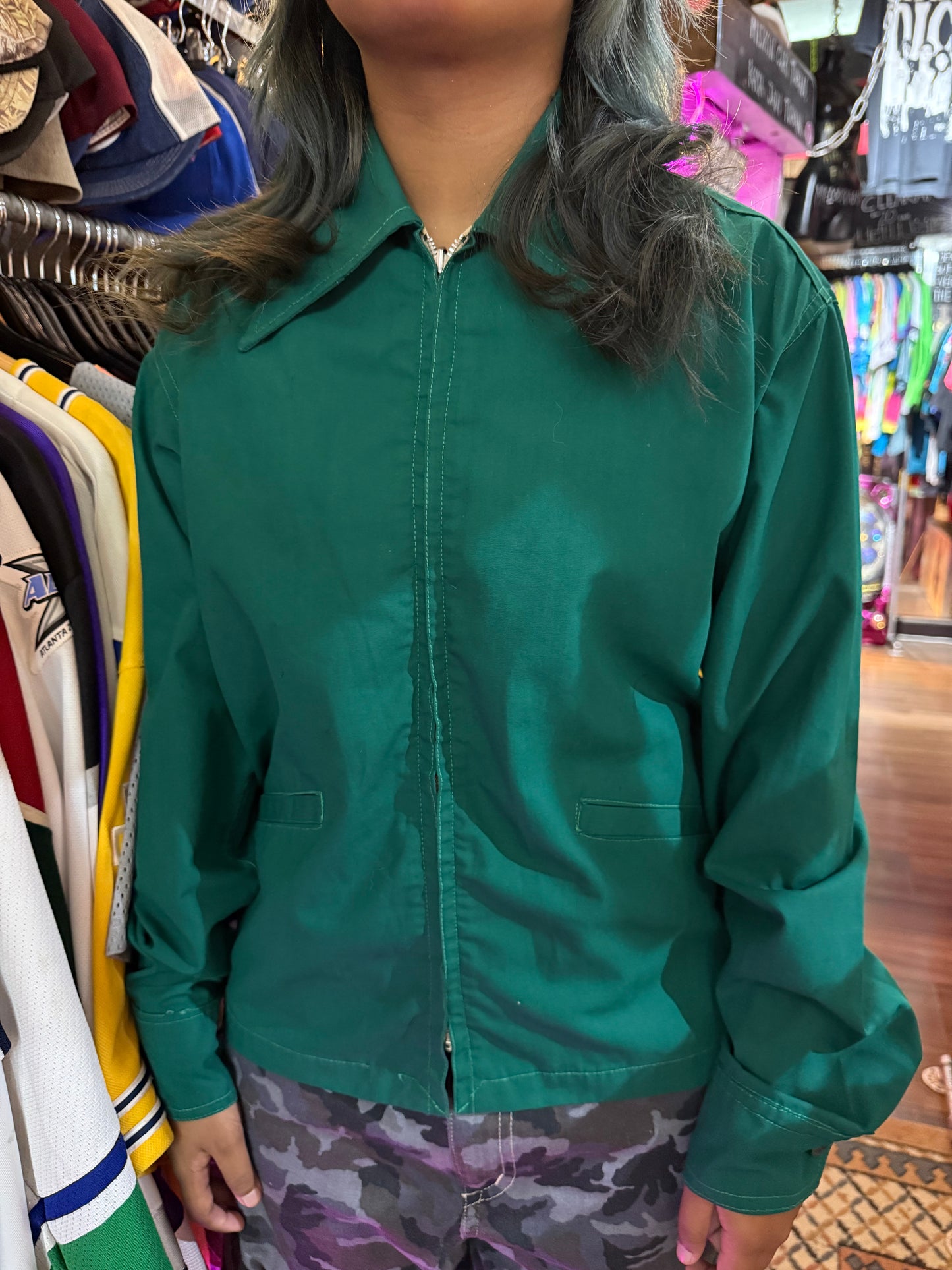 Vintage 60s 70s Philippine Souvenir Jacket – Teal Green Embroidered Map Baguio City Manila Tour Jacket