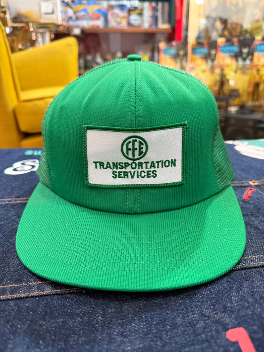 Vintage FFE Transportation Services Trucker Cap Made In Usa