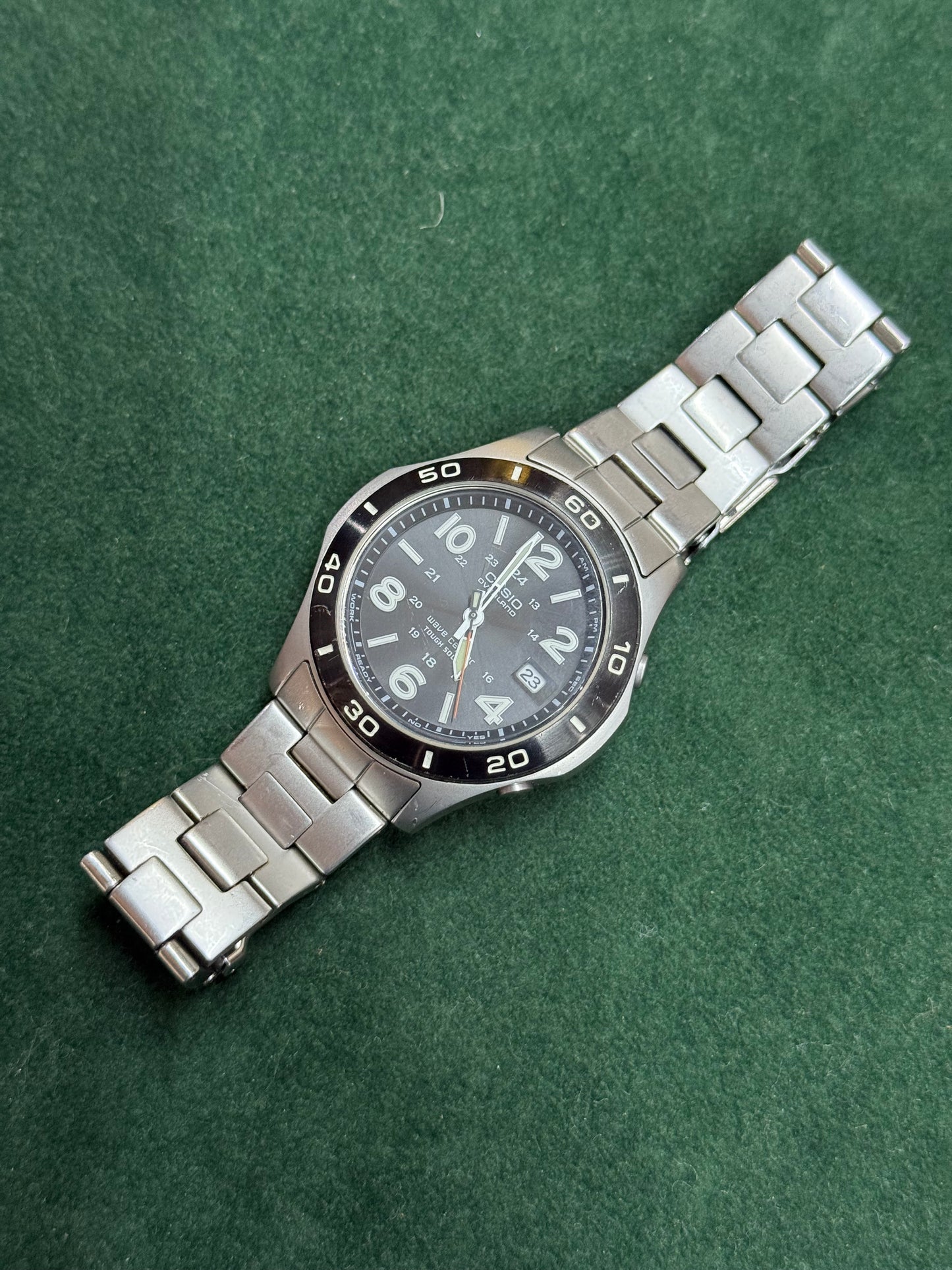 Vintage Casio Overland OVW-110 Wave Ceptor Tough Solar Watch