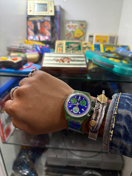 Vintage Swatch 50th Anniversary United Nation AG 1994 Chronograph Watch