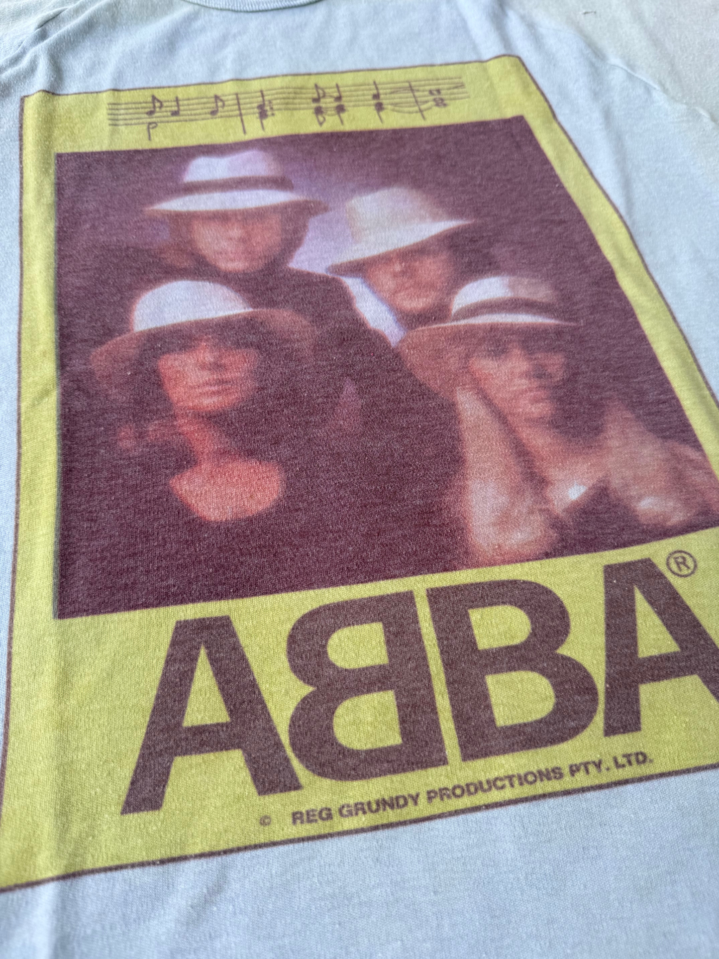 Vintage 1970s ABBA Reg Grundy Productions Raglan Kids T-Shirt RARE
