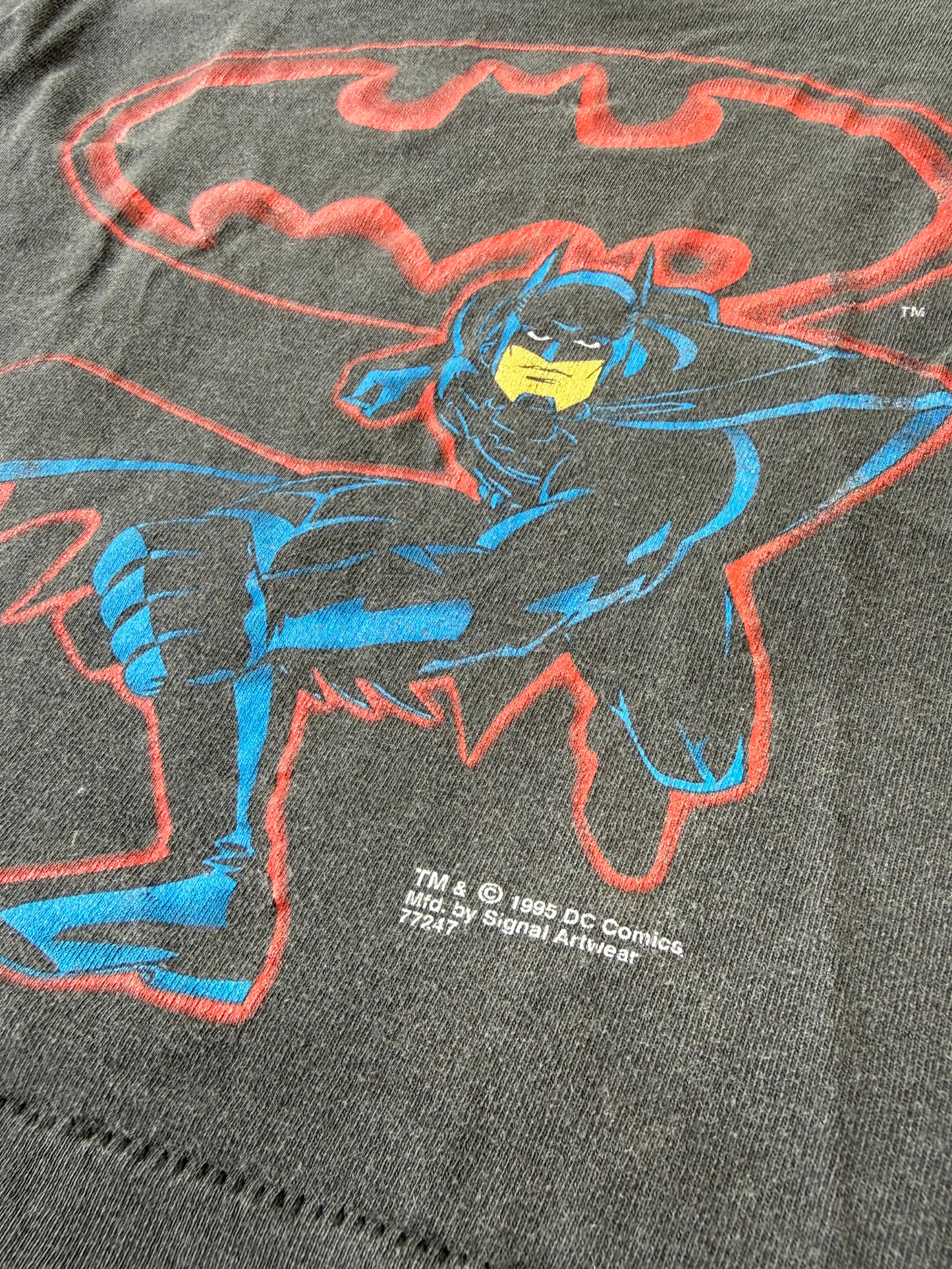 Vintage 1995 Batman DC Comics Kids T-Shirt Made in USA