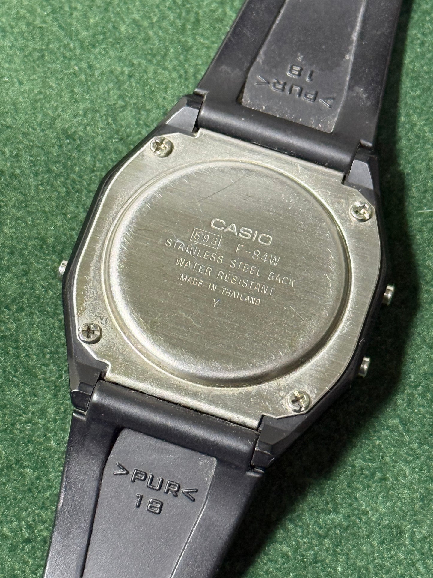 Vintage Casio F-84W Module 593 Black Resin