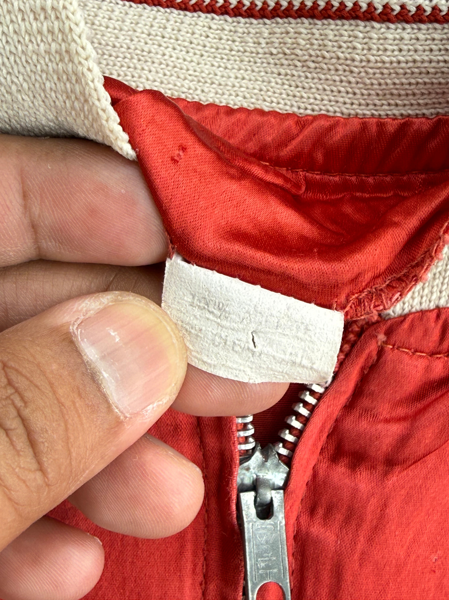 Vintage 1950s SWIFT Zip Red Satin Bomber Jacket