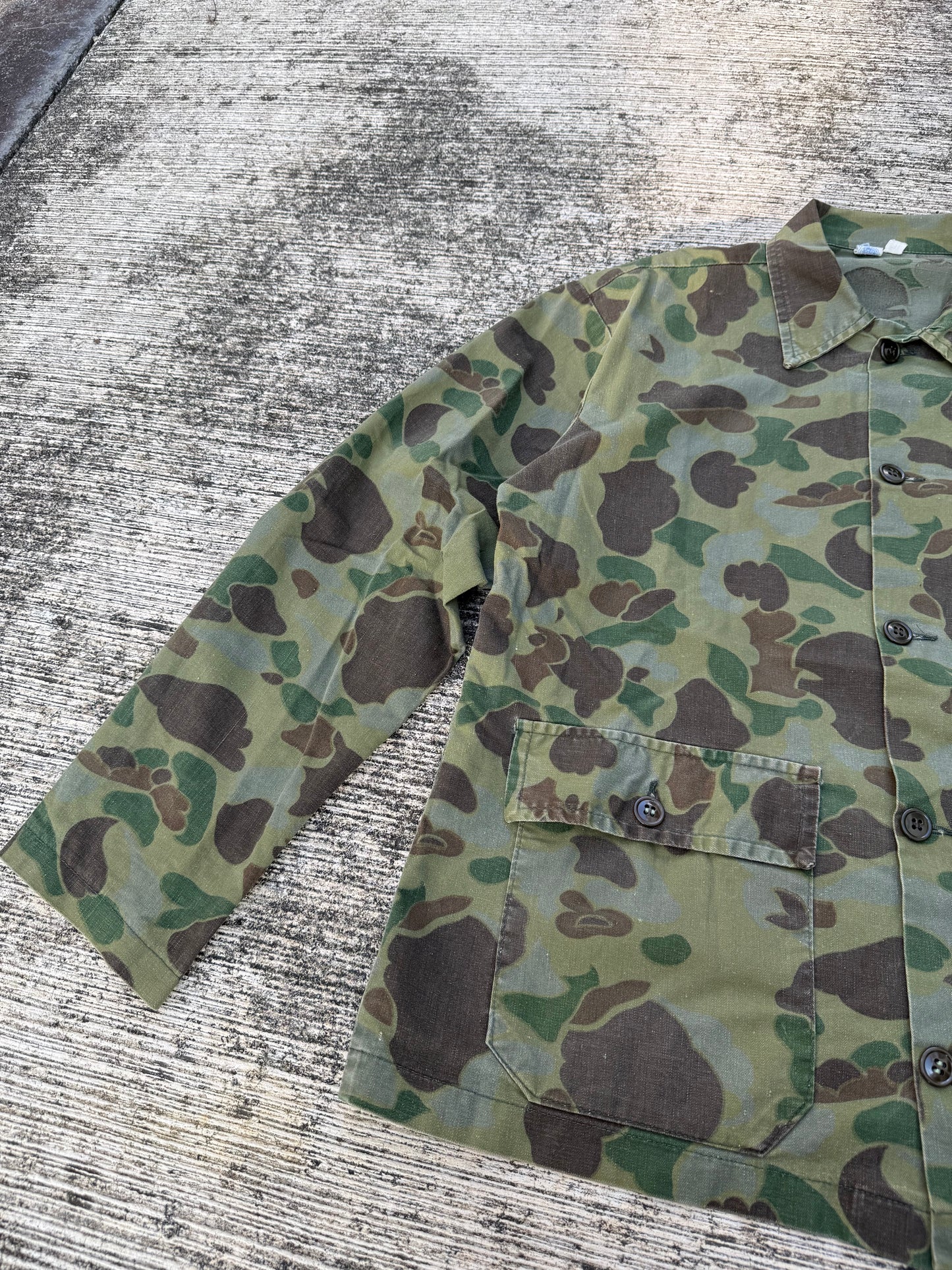 Vintage 1950s–60s Union Made ILGWU Frogskin Camo Hunting Jacket – USA Made