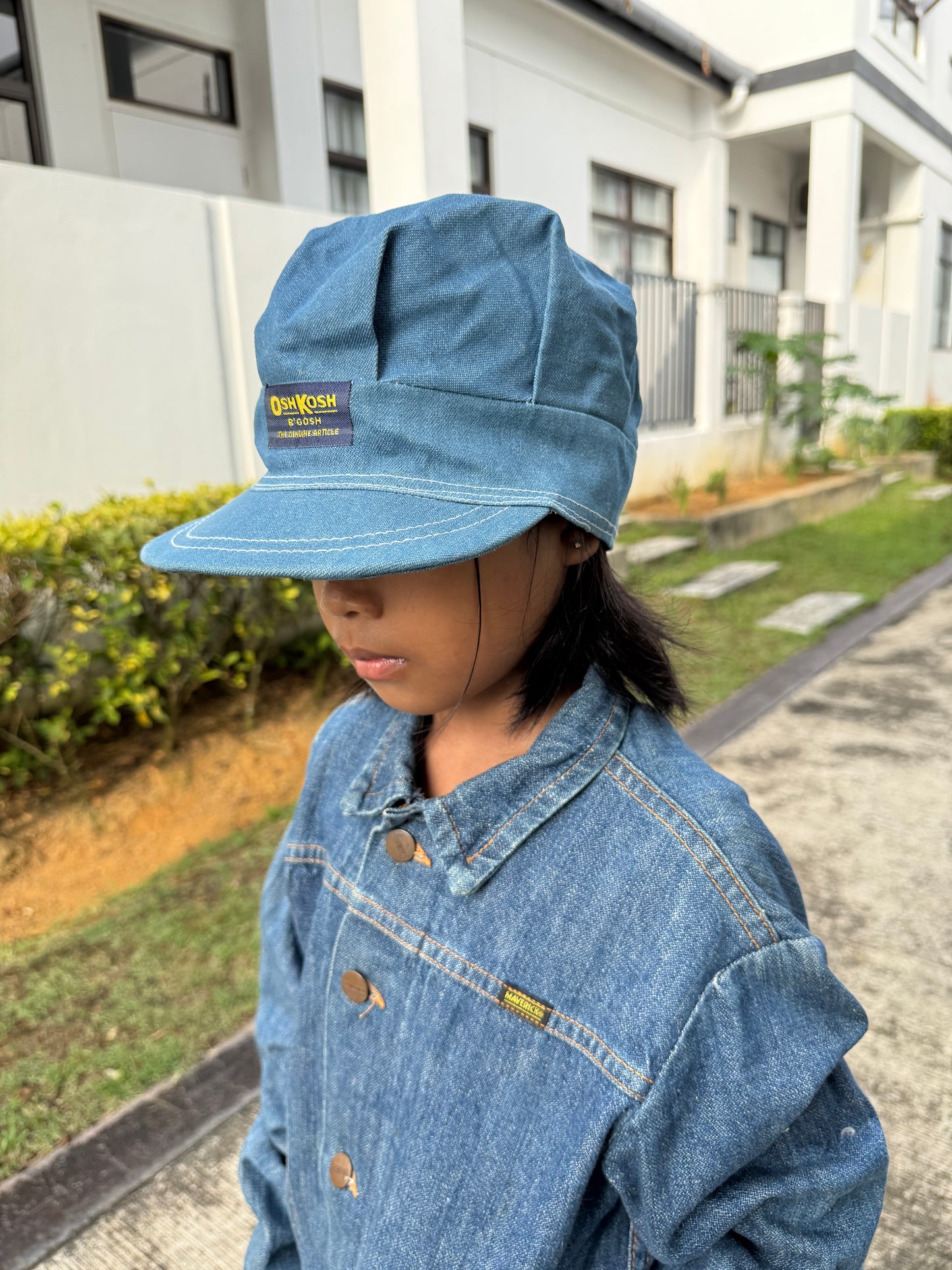 Vintage OshKosh B’Gosh Kids Chambray Cap Blue Made in USA