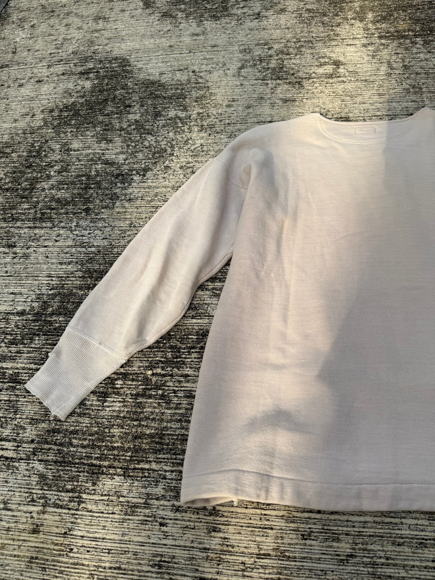 Vintage White Henley Shirt Mother of Pearl Buttons