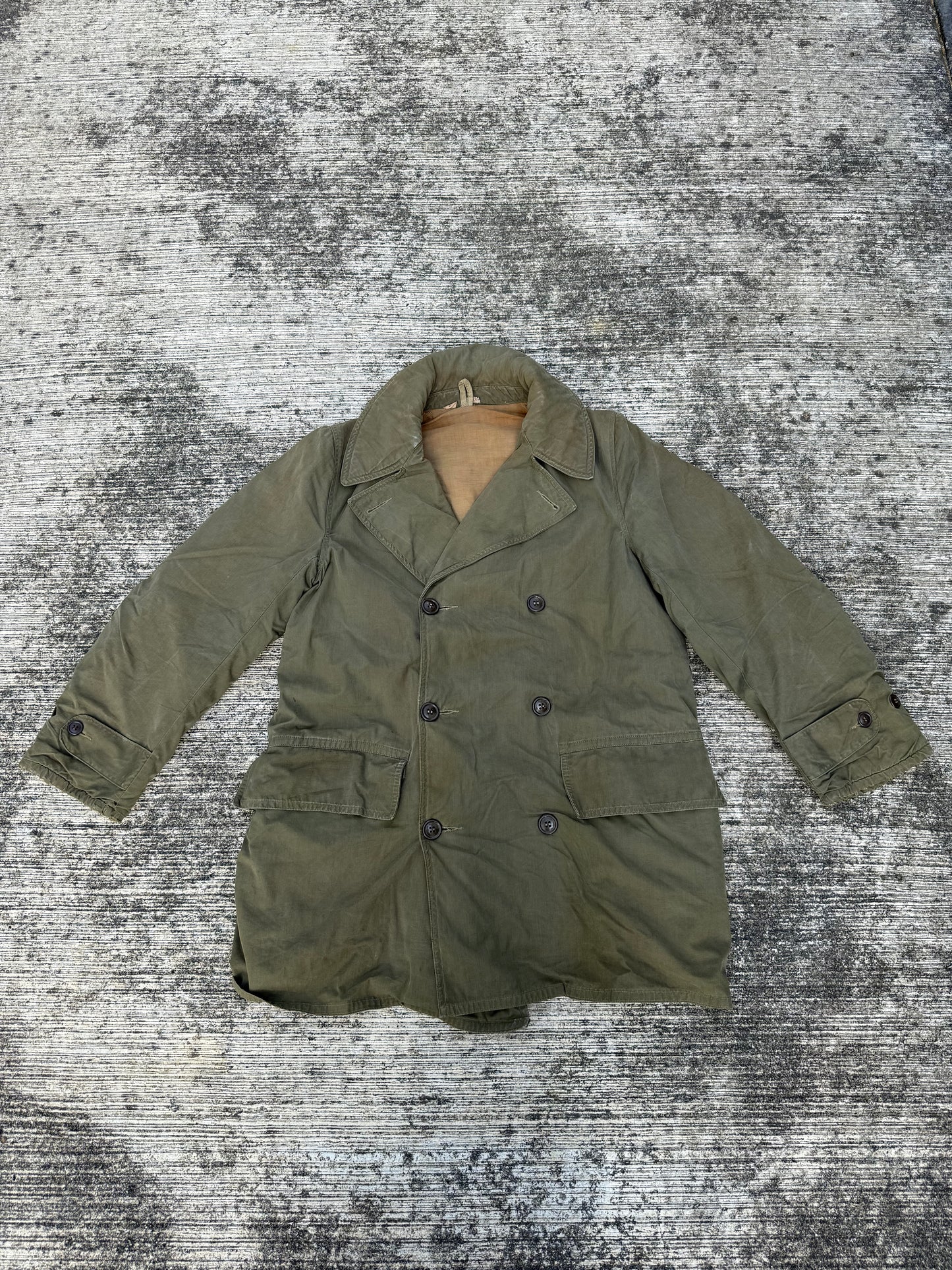 Vintage WWII US Army M-43 Field Jacket Parka Lined Olive Green