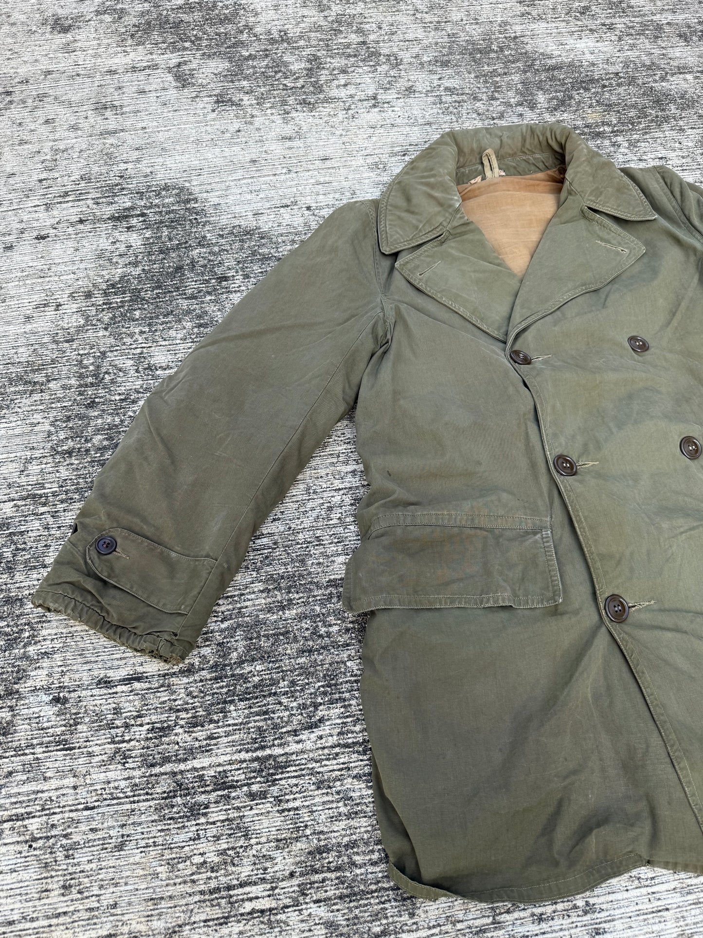 Vintage WWII US Army M-43 Field Jacket Parka Lined Olive Green