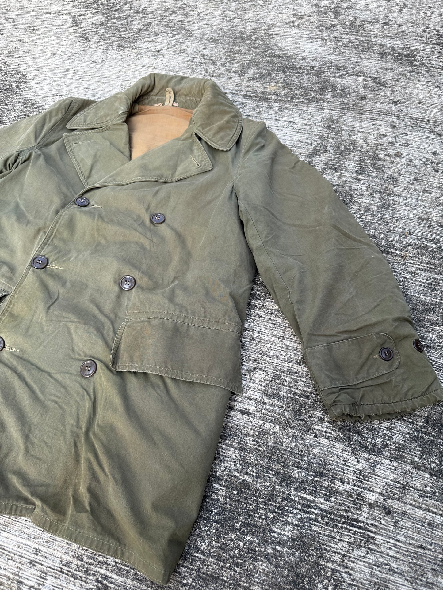Vintage WWII US Army M-43 Field Jacket Parka Lined Olive Green