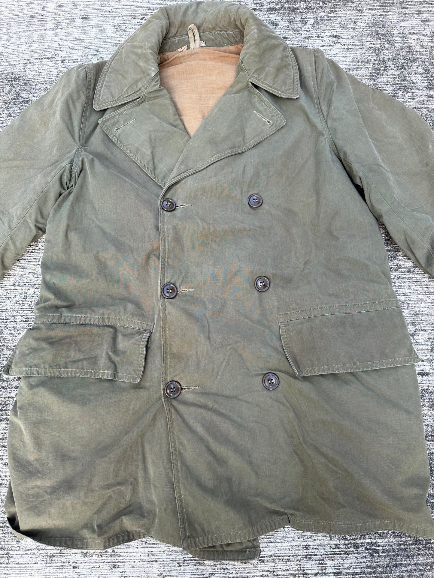 Vintage WWII US Army M-43 Field Jacket Parka Lined Olive Green