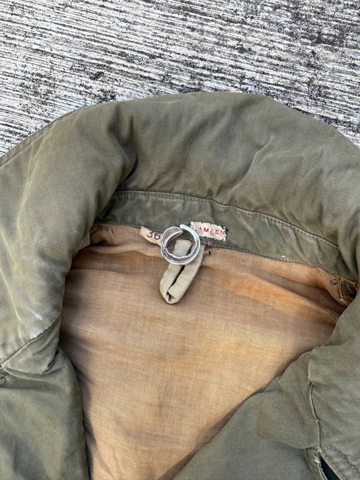 Vintage WWII US Army M-43 Field Jacket Parka Lined Olive Green