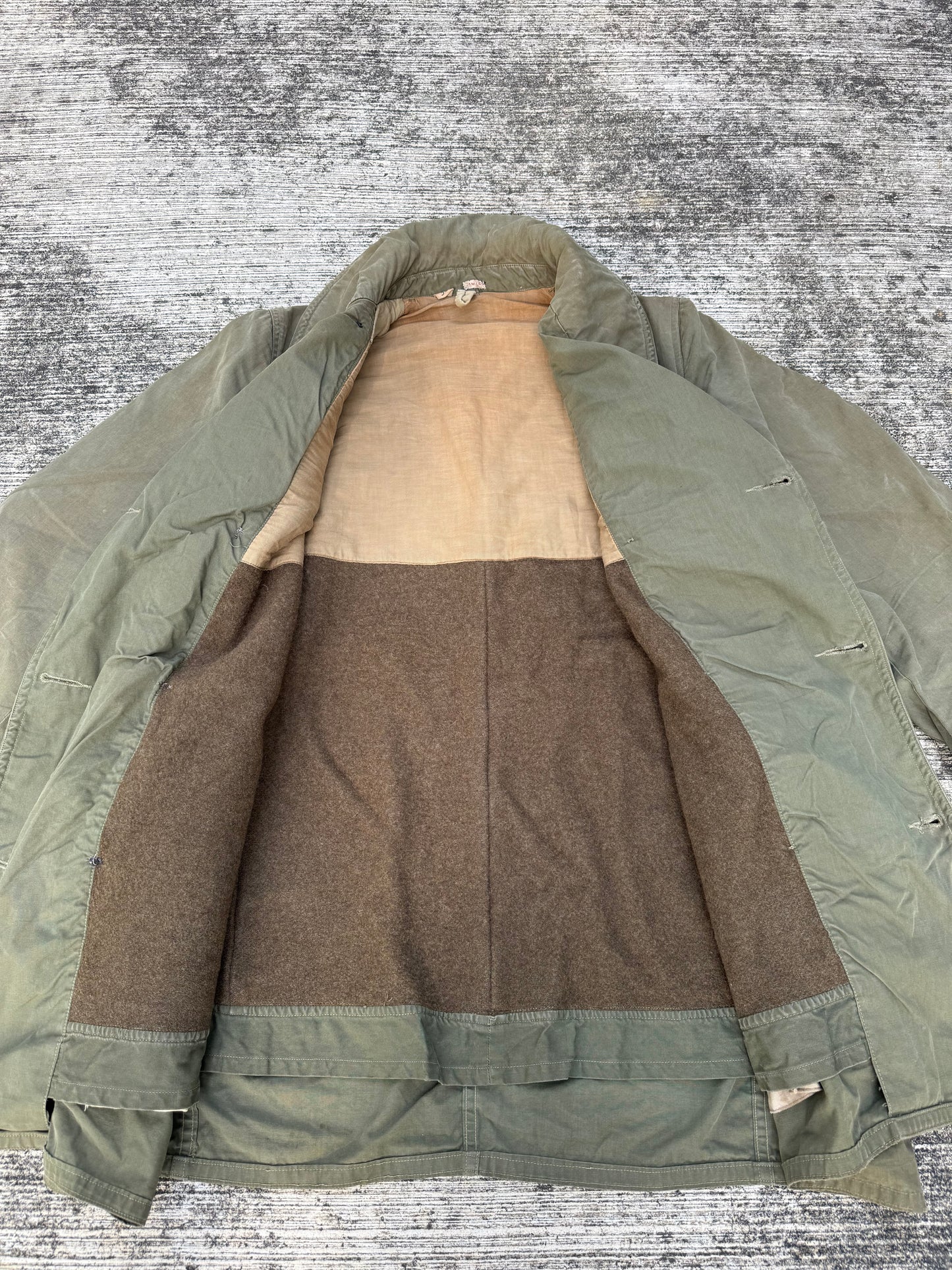 Vintage WWII US Army M-43 Field Jacket Parka Lined Olive Green