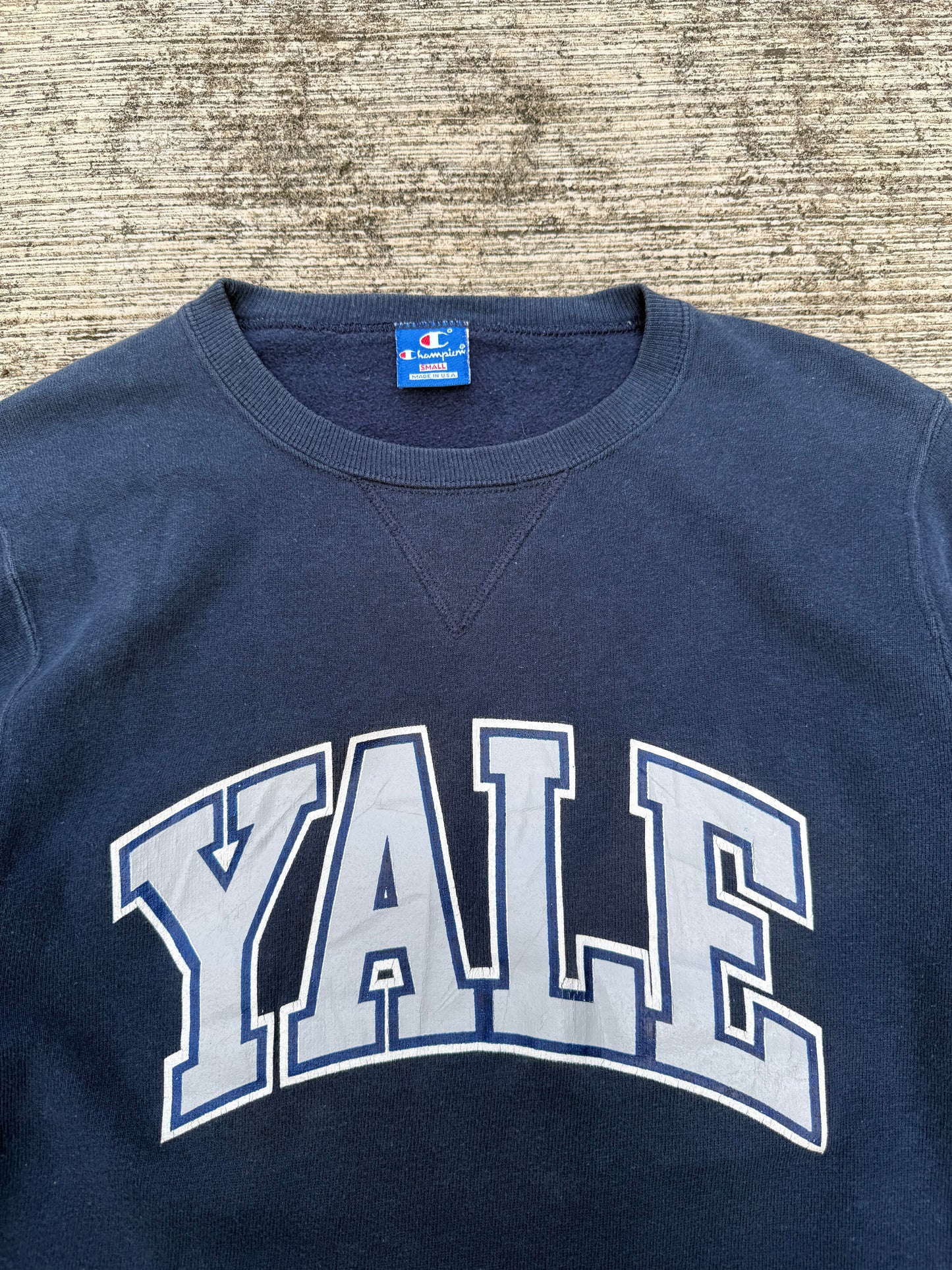 Vintage Champion Yale University Crewneck Sweatshirt Navy Blue