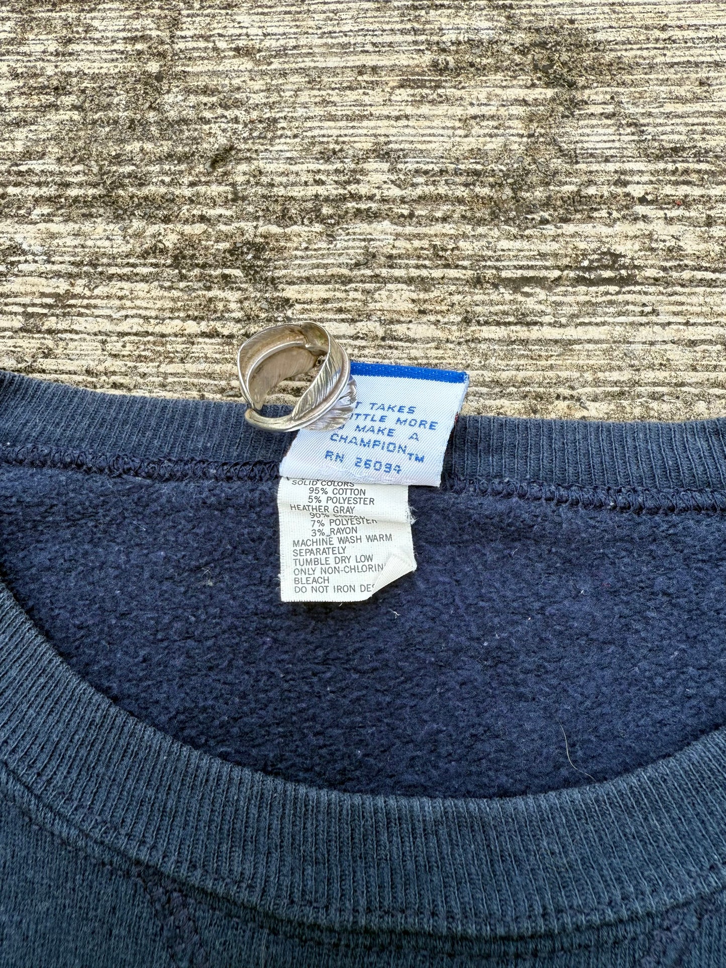 Vintage Champion Yale University Crewneck Sweatshirt Navy Blue