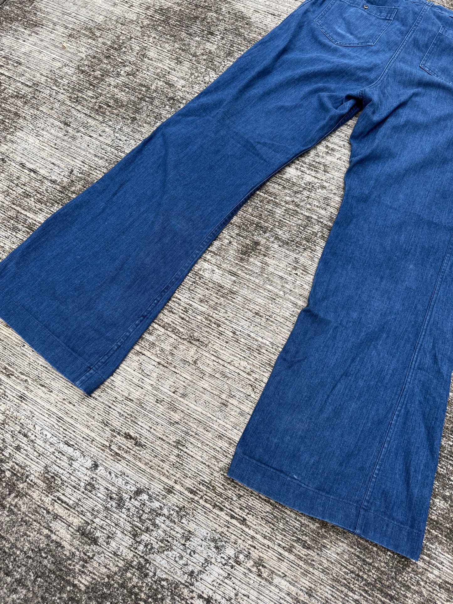 Vintage 1980s U.S. Navy Denim Utility Bell Bottom Trousers
