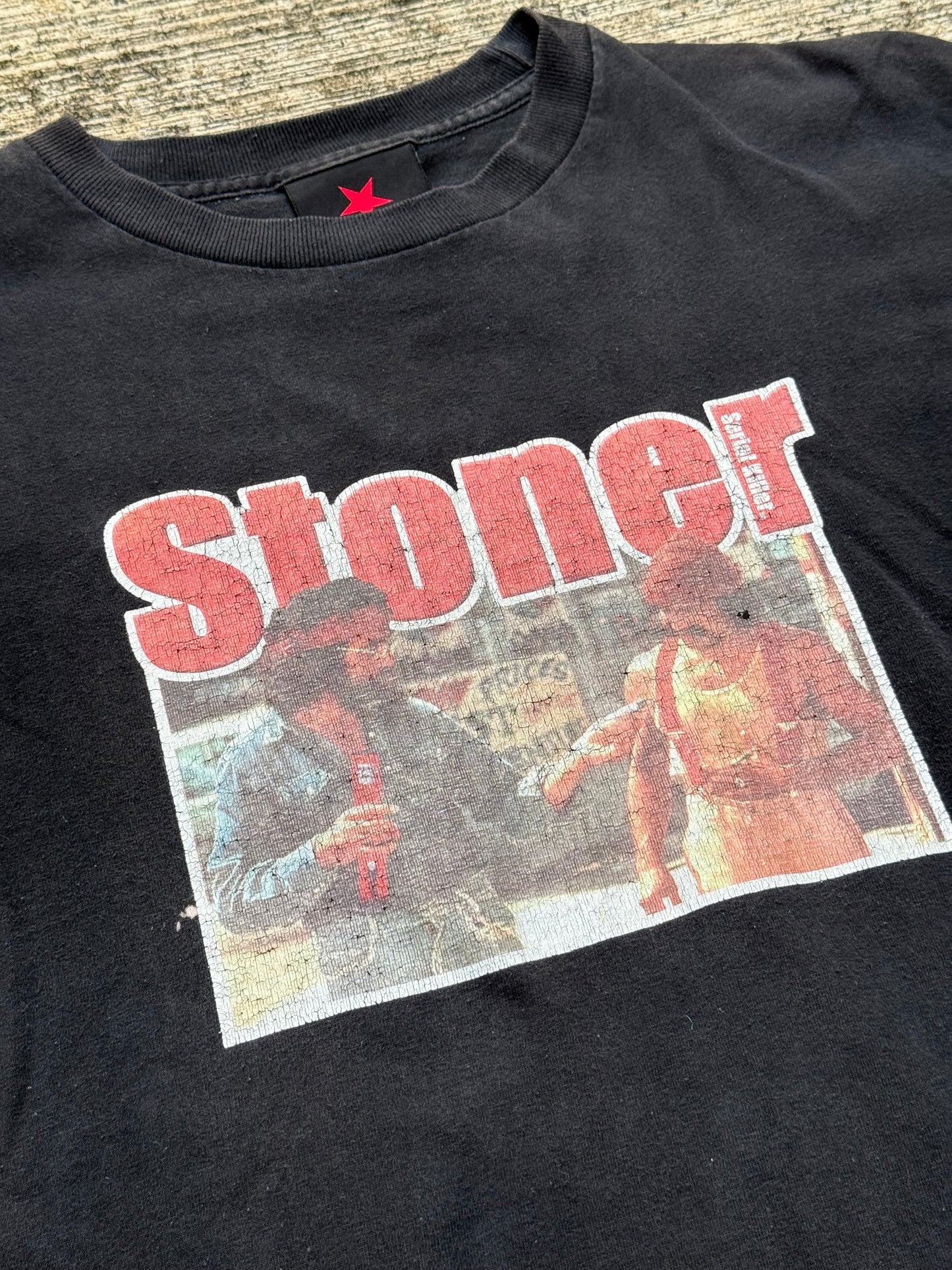 Vintage Fashion Victim “Stoner” T-Shirt – Cheech & Chong Parody Graphic Tee – 2000s