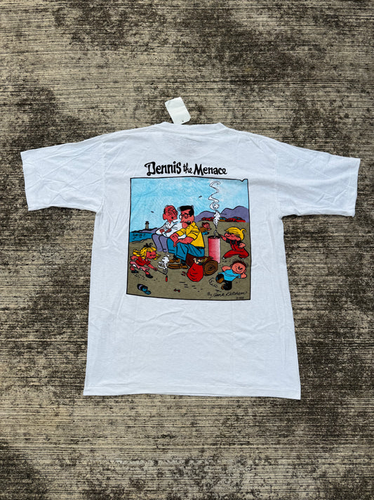 Vintage 1990s Dennis the Menace Cartoon T-Shirt – Hank Ketcham Comic Tee – Double Sided