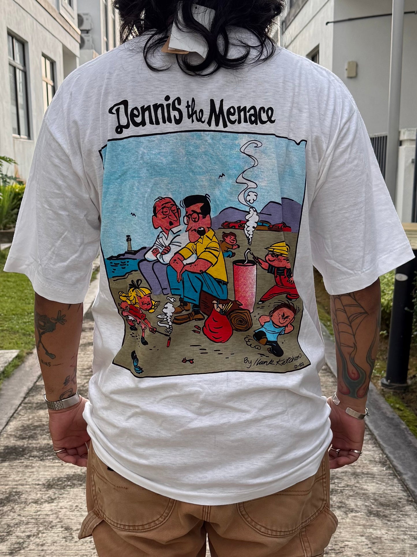 Vintage 1990s Dennis the Menace Cartoon T-Shirt – Hank Ketcham Comic Tee – Double Sided
