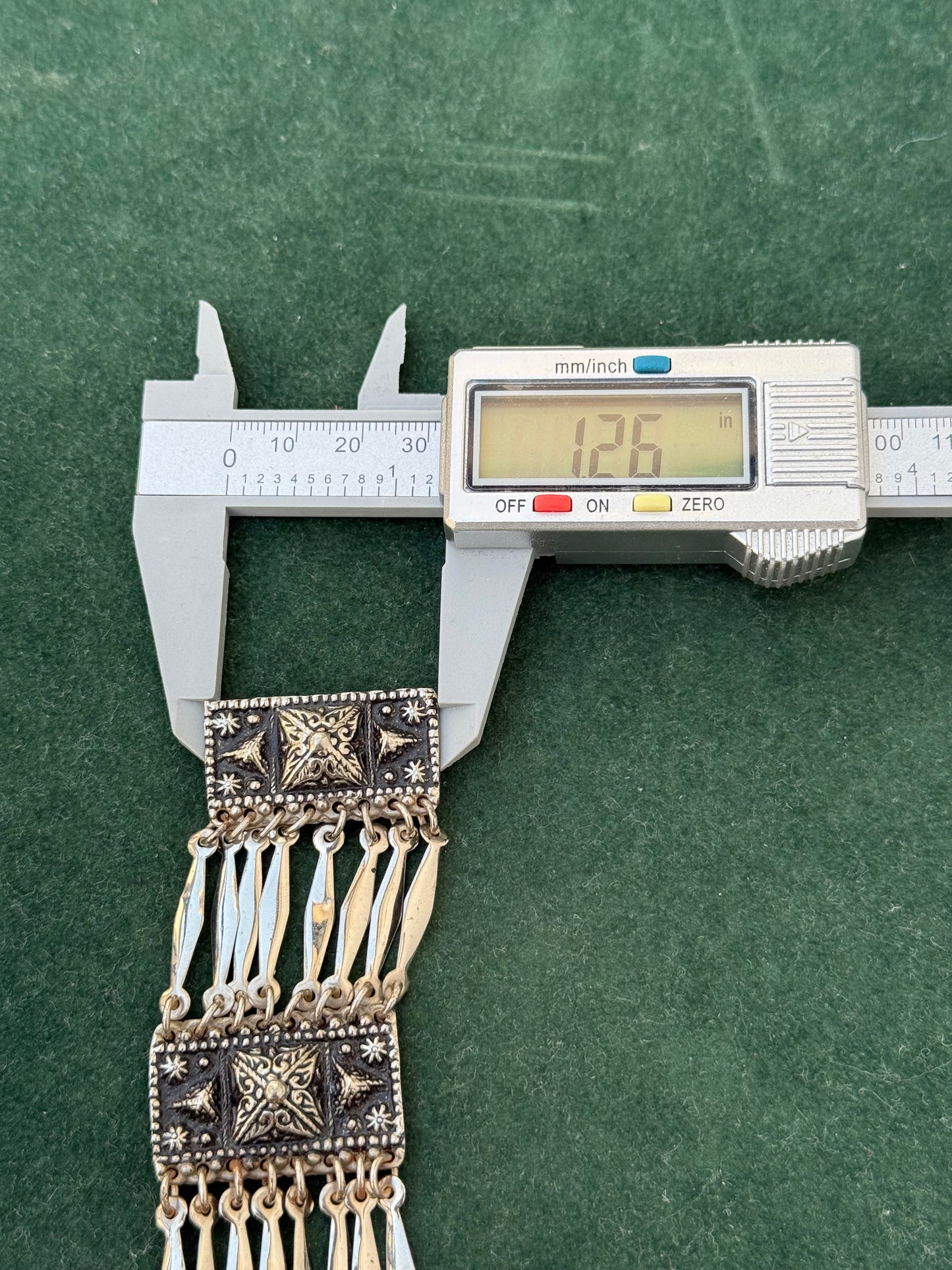 Vintage Mexican Sterling Silver Taxco Panel Bracelet