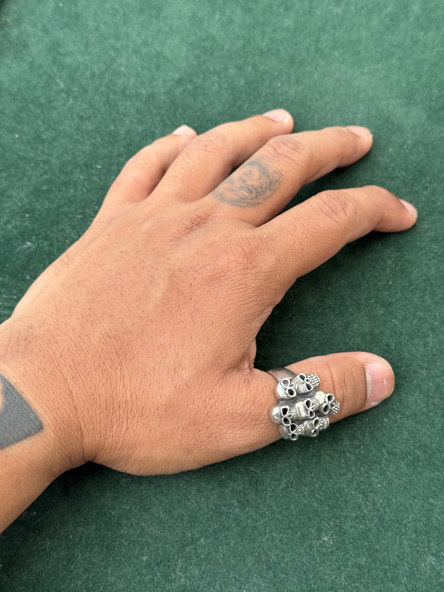 Vintage Sterling Silver 925 Multi Skull Ring – Gothic Biker Punk Jewelry