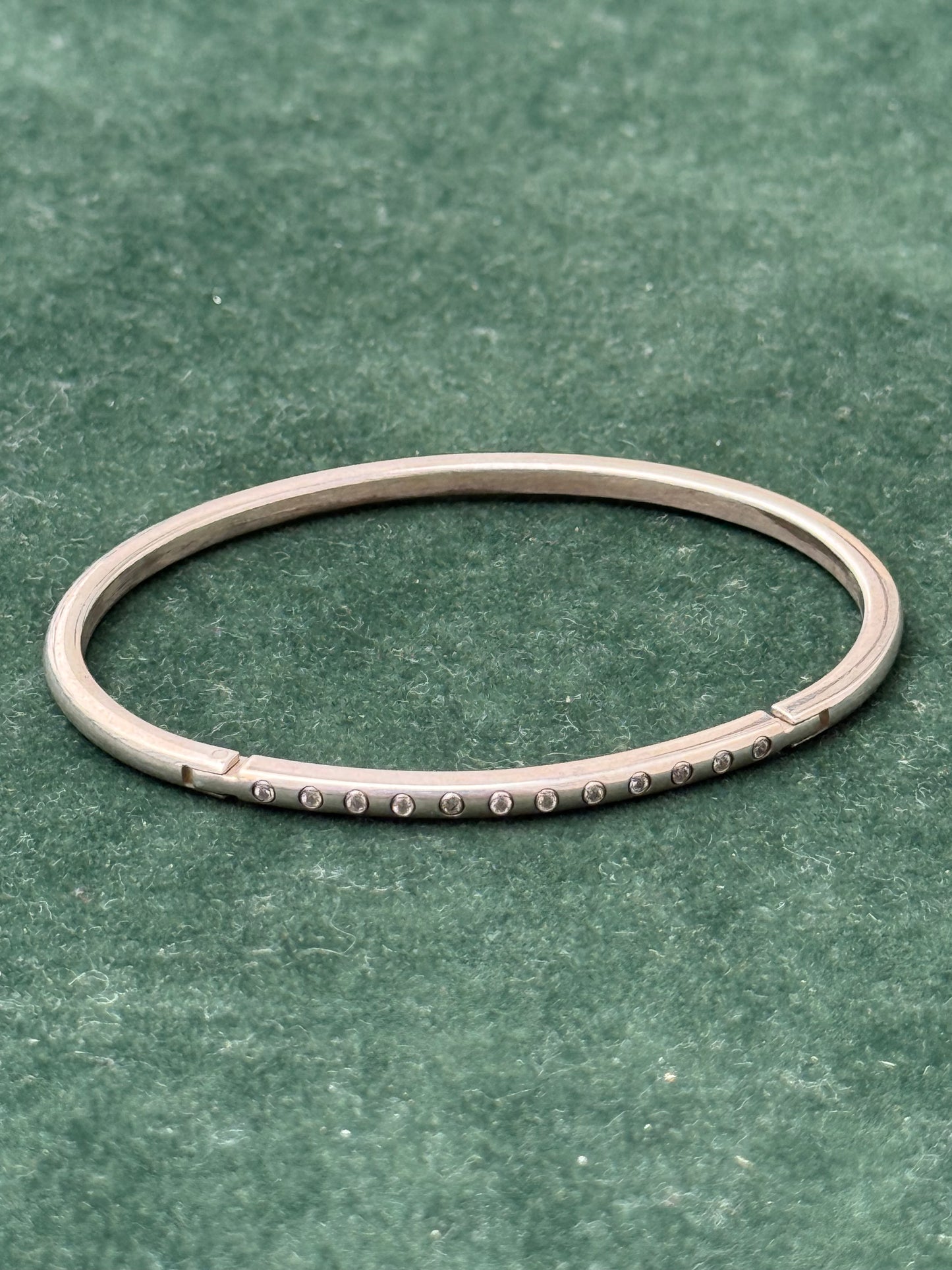 Vintage 925 Sterling Silver Bangle Bracelet Dot Stud Detailing