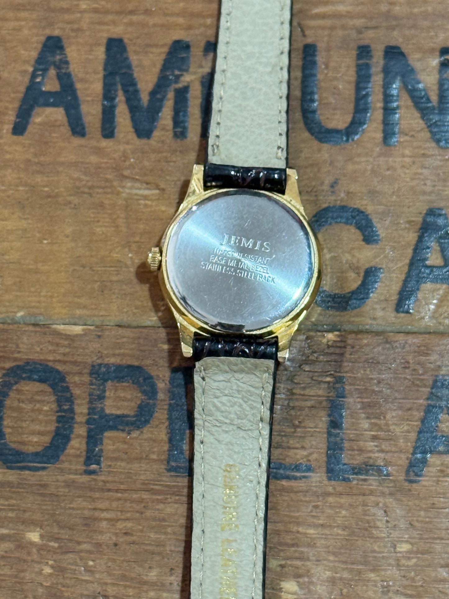 Vintage 1990s Seiko Jemis Women Quartz Watch Gold Tone Roman Dial Classic Dress Watch