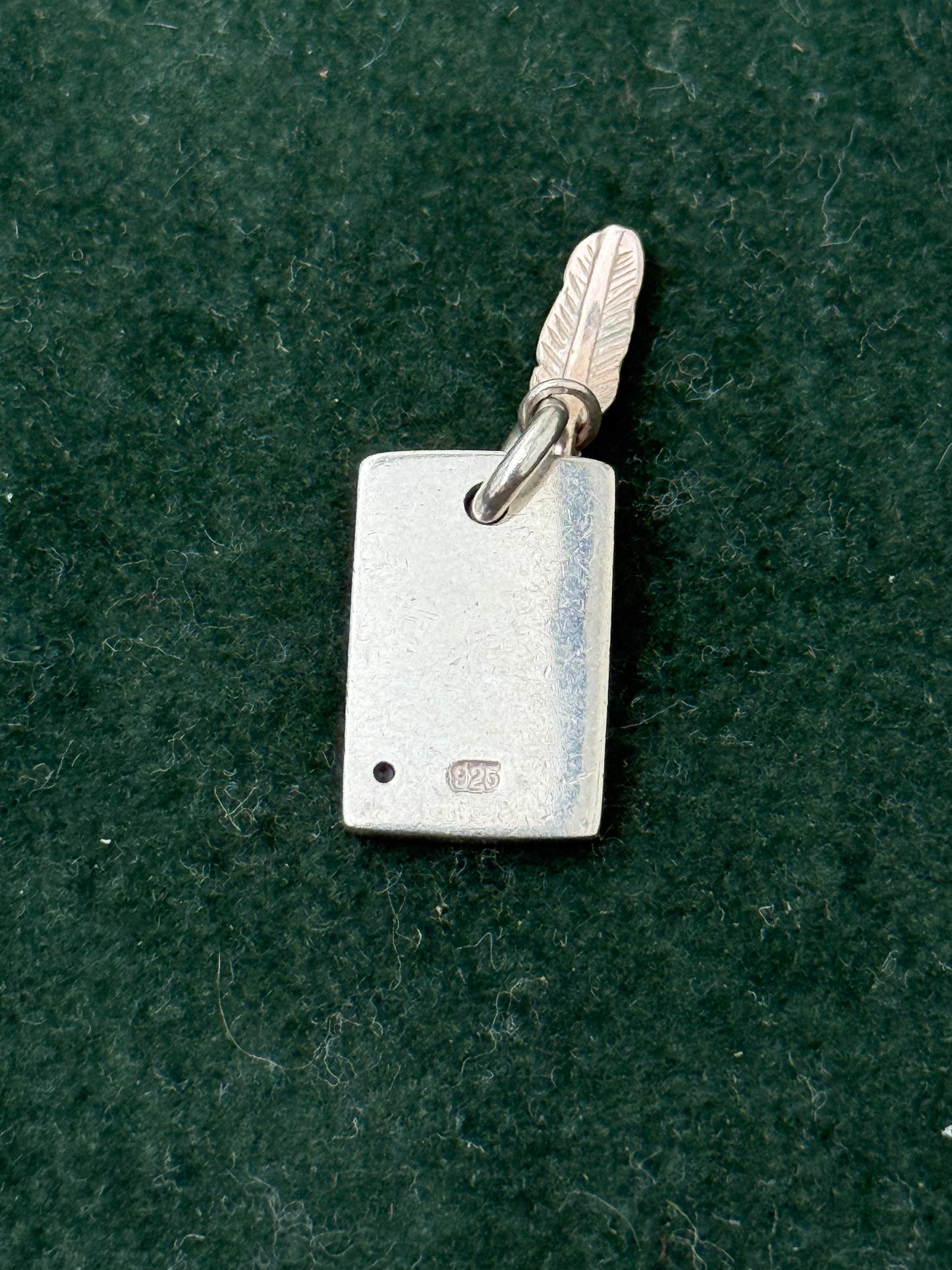 Vintage 925 Sterling Silver “Keep On Loving” Tag Pendant with Feather Charm