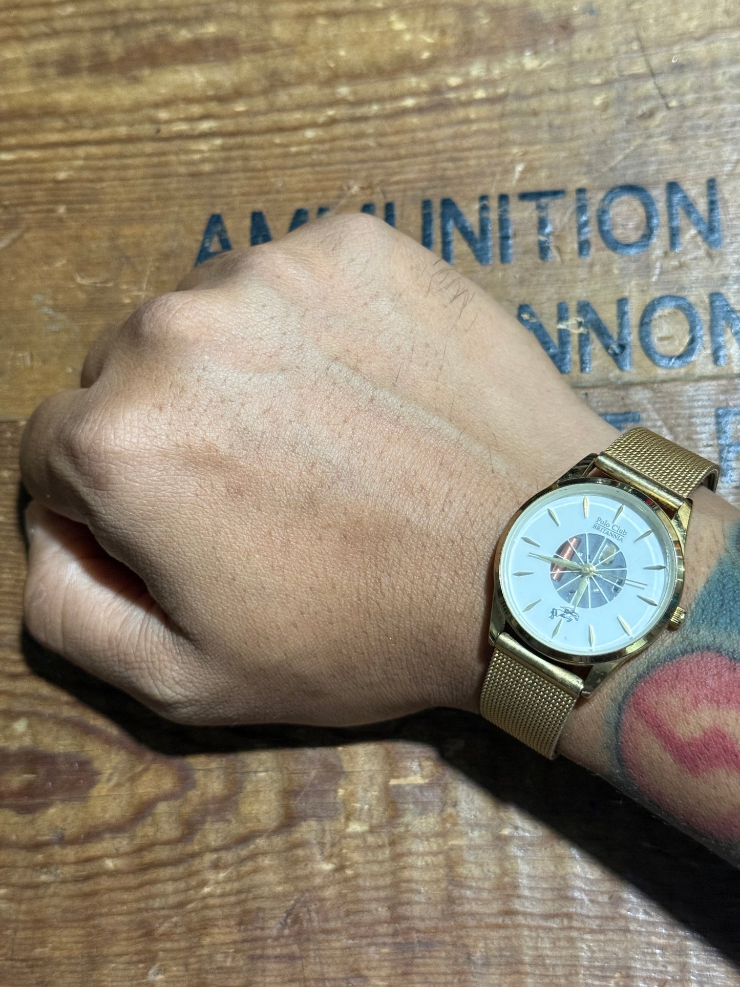 Polo Club Britannia Gold Tone Watch