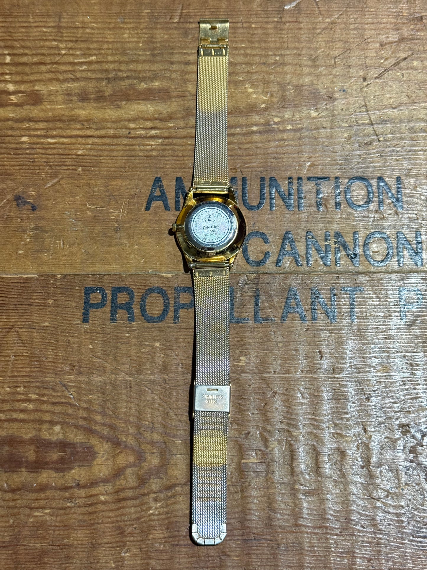 Polo Club Britannia Gold Tone Watch