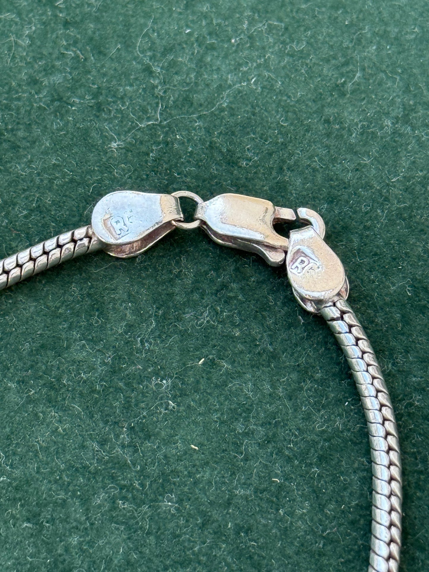 Vintage Sterling Silver Snake Chain Bracelet with Lobster Clasp
