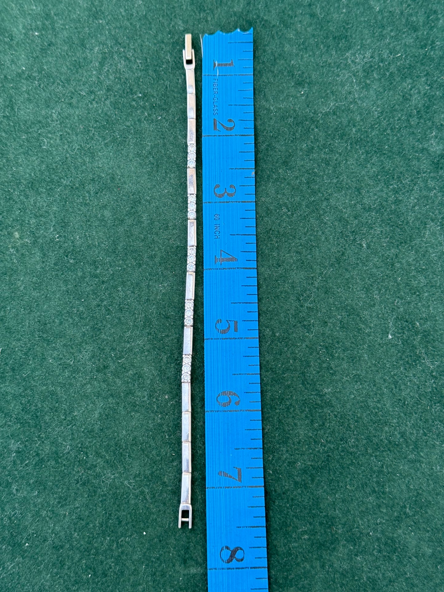 Vintage Silver Misty Rhinestone Link Bracelet