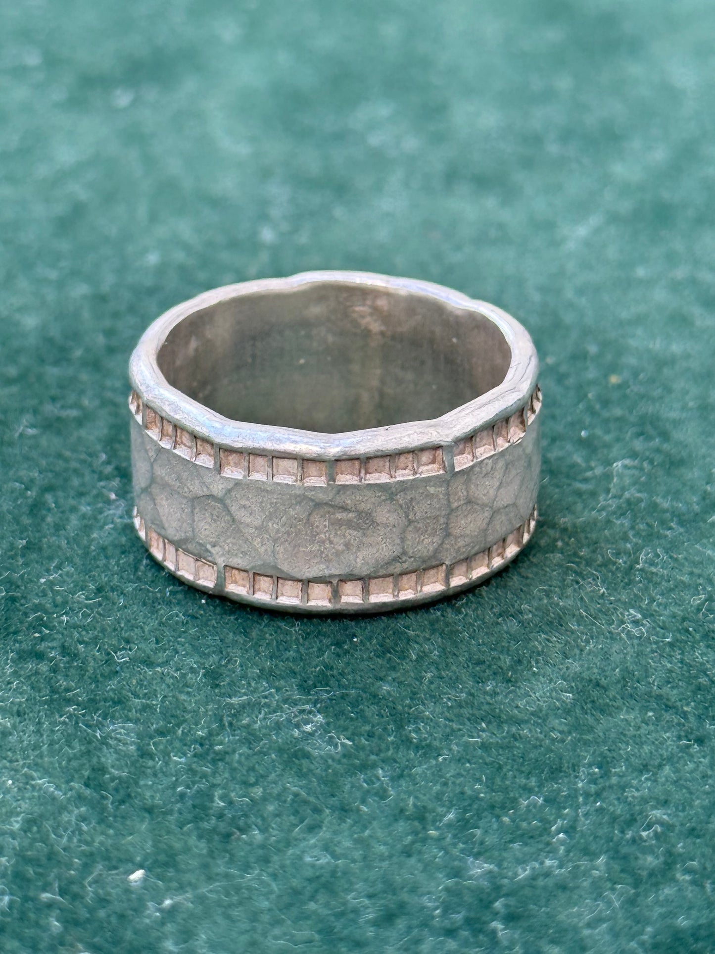 Animal Warning Japan Wide Sterling Silver Band Ring – Textured Design