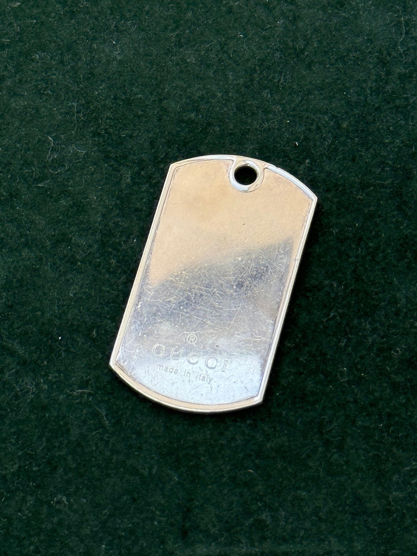 Gucci Sterling Silver Dog Tag Pendant – Made in Italy