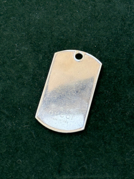Gucci Sterling Silver Dog Tag Pendant – Made in Italy