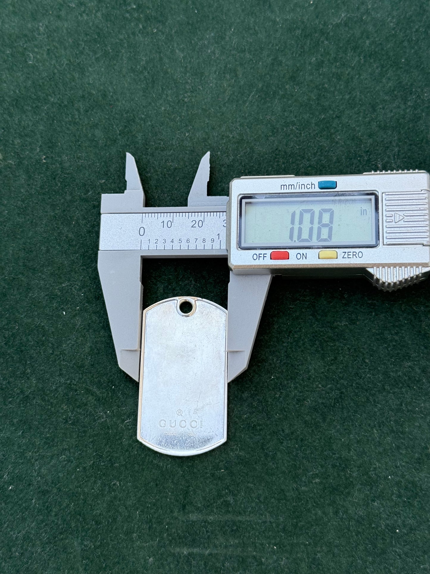 Gucci Sterling Silver Dog Tag Pendant – Made in Italy