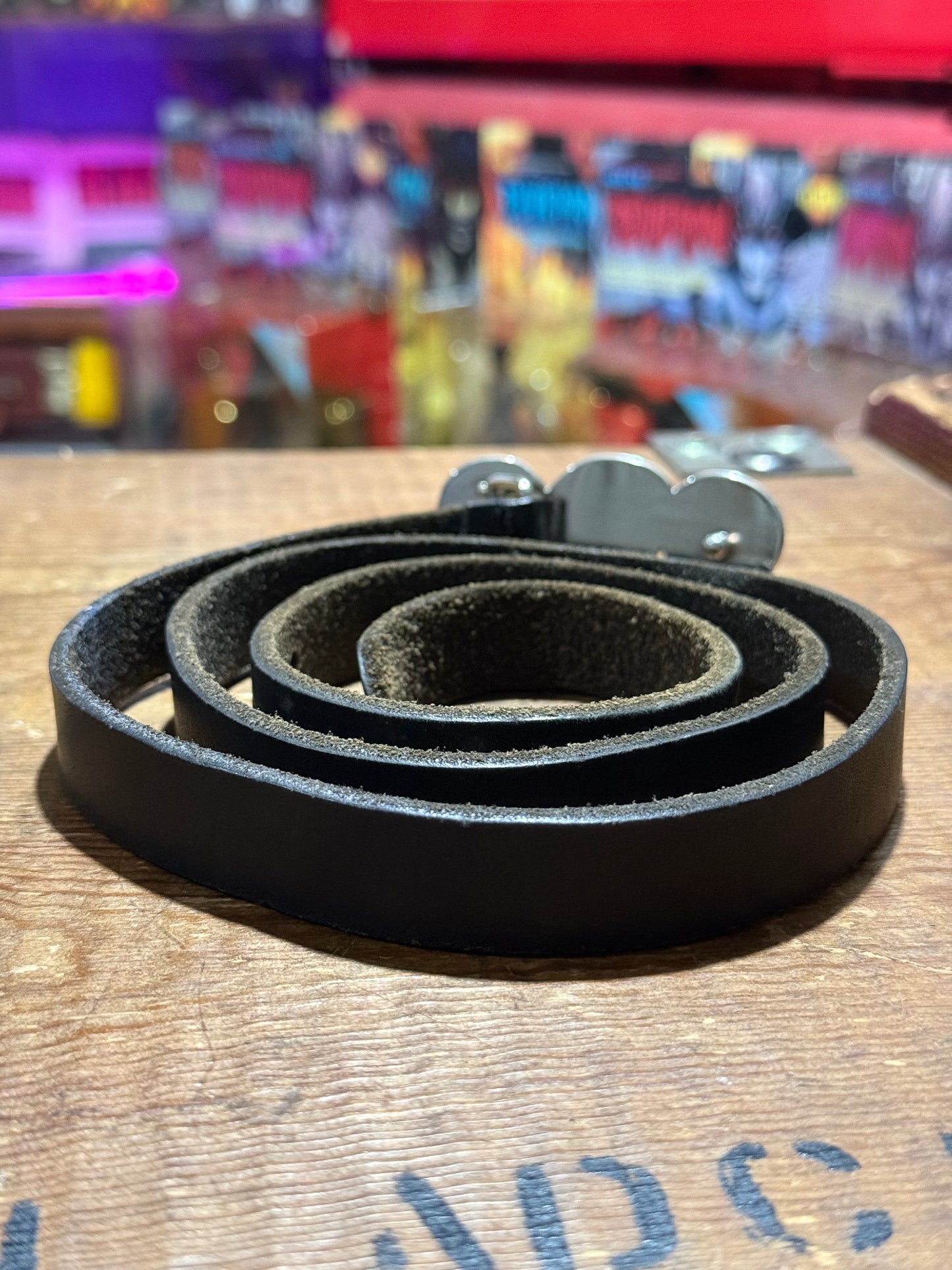 Triple Skull Buckle Leather Belt