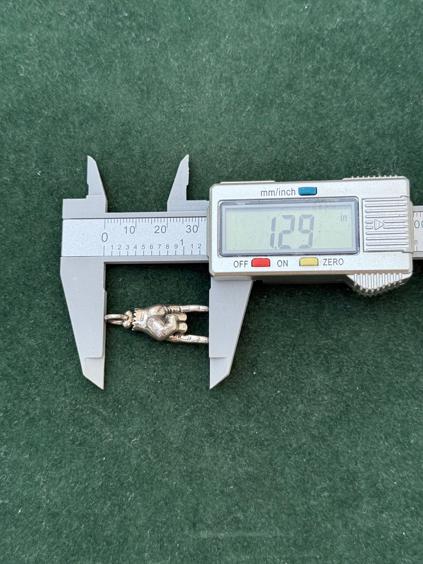 Sterling Silver “Devil Horns” Hand Pendant with Ruby Stone Eye