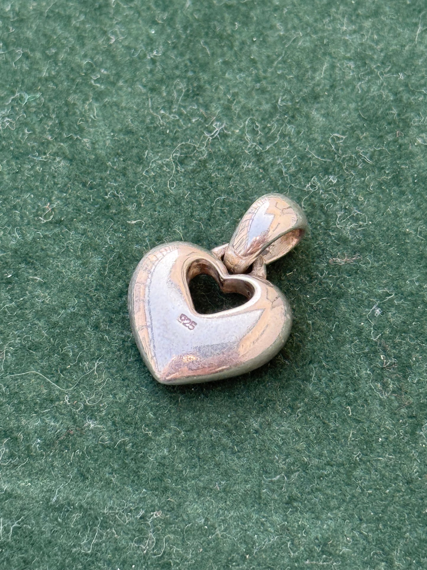 Sterling Silver Red Enamel Heart Pendant – Open Heart Design