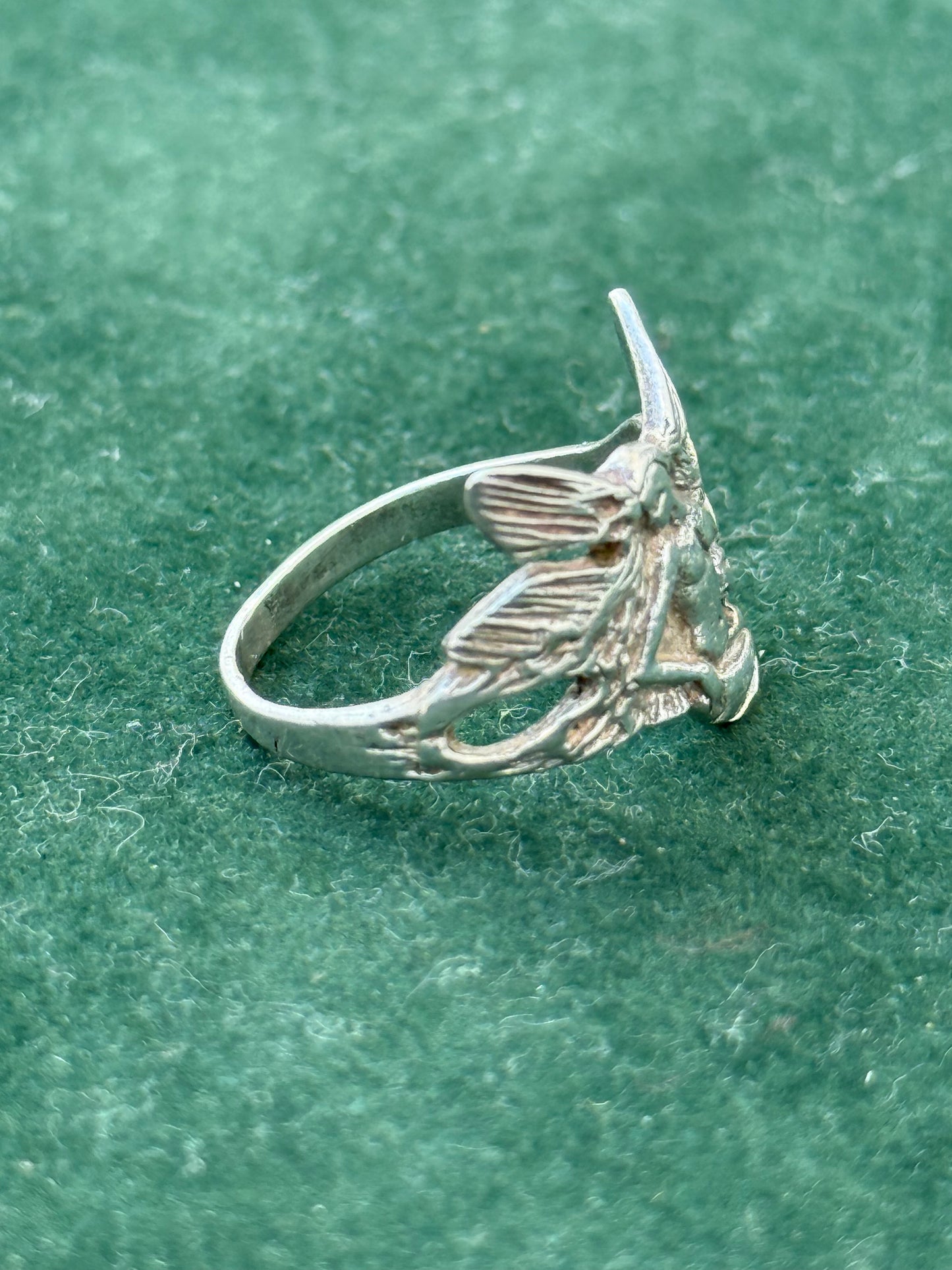 Vintage Sterling Silver Fairy Ring – Fantasy Pixie Design