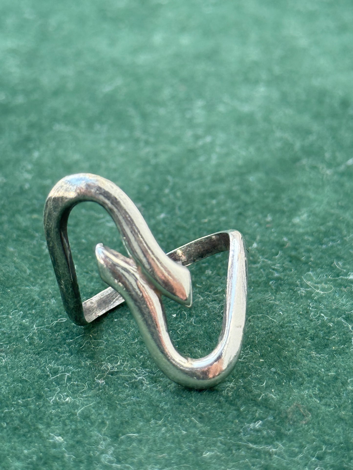 Modernist Abstract Wave Design Sterling Silver Ring