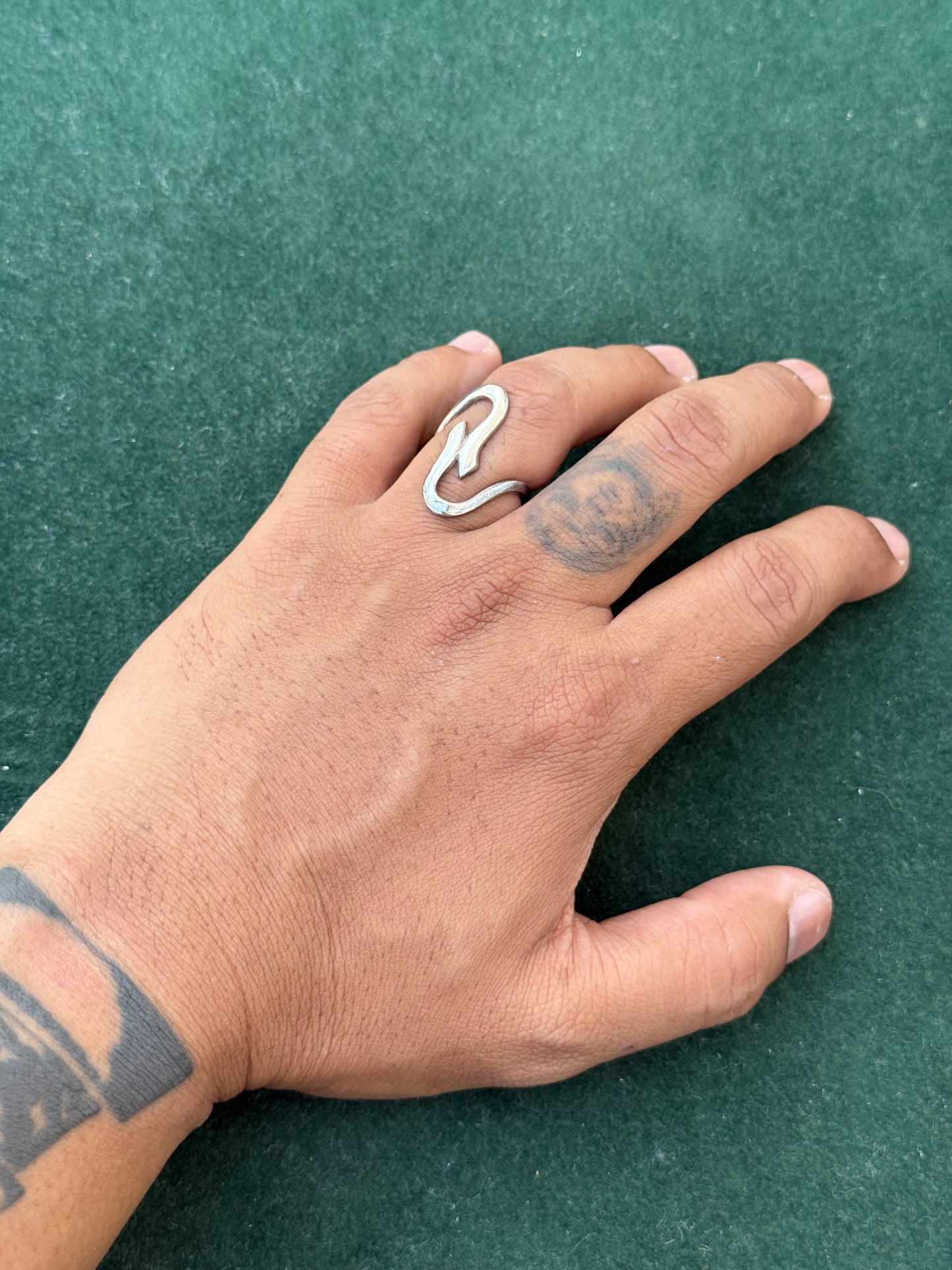 Modernist Abstract Wave Design Sterling Silver Ring