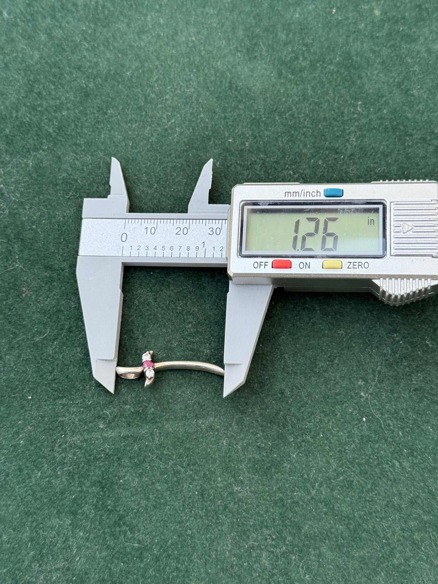 Sterling Silver Cross Pendant with Ruby & Clear Stones – Modern Gothic Style