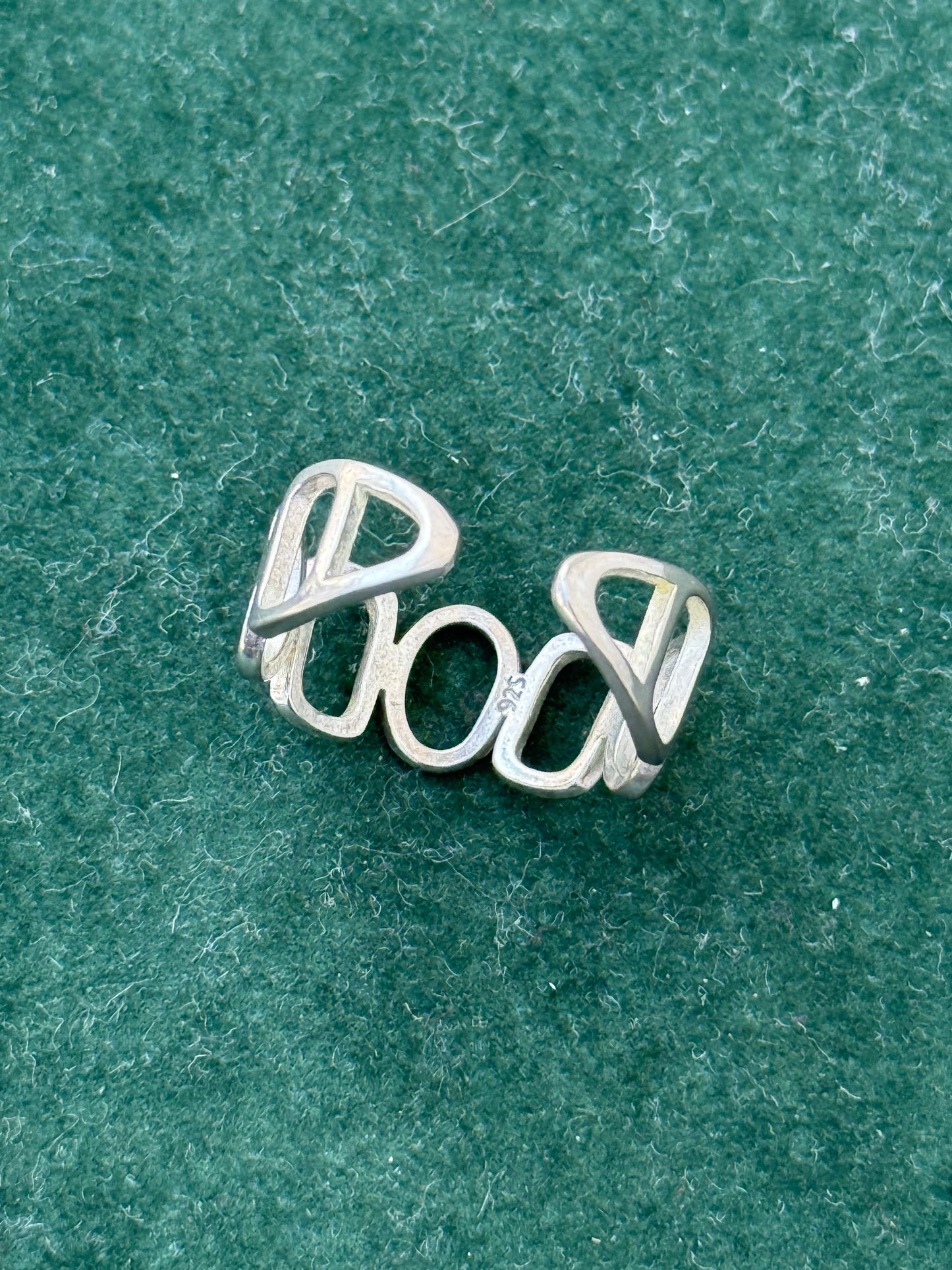 Vintage 925 Sterling Silver Geometric Openwork Ring Modernist Design