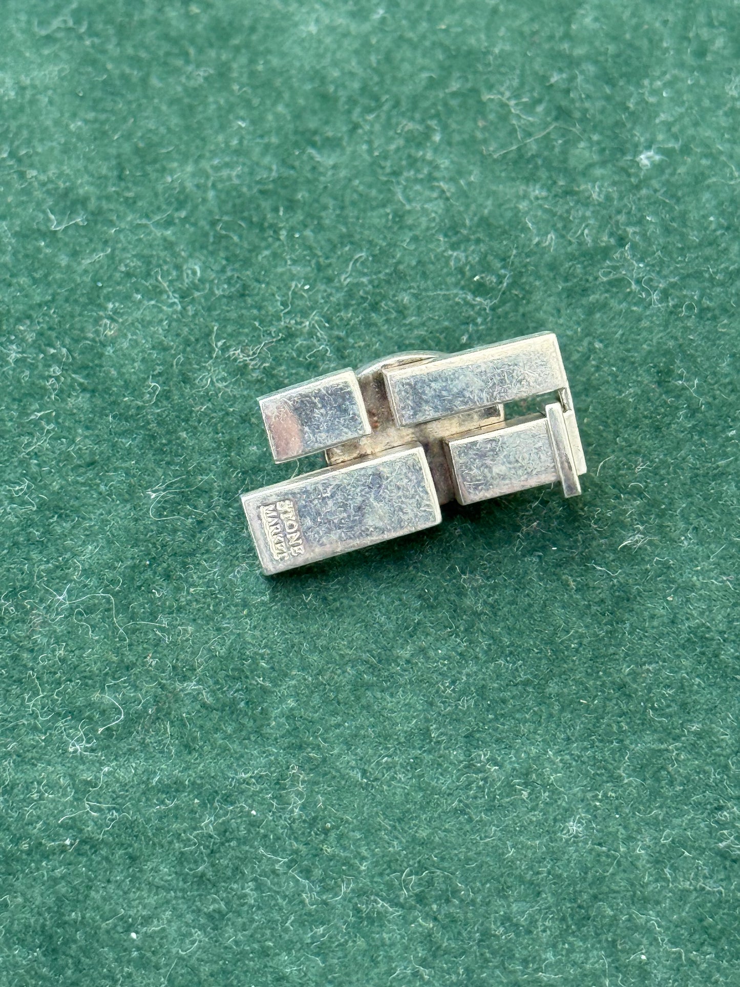 Vintage Stone Market Japan 925 Sterling Silver Pendant with Red Cabochon